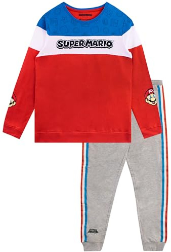 SUPER MARIO BROS Set Felpa e Joggers da gioco per Ragazzi Outfit da 2 Pezzi per Bambini