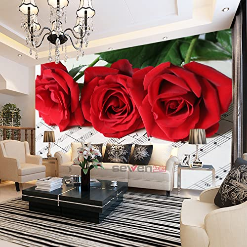 Hinweis Rote Rosen Tapete Wohnzimmer Fototapete 3D 3D Rosen Fototapete Fototapete 3d Tapete Vlies Effekt TV Die Fototapete Wandbild Wohnzimmer Schlafzimmer-250cm×170cm