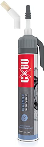 CX80 | Keramisches Schmiermittel KERAMICX – Hochtemperaturfett bis 1400 °C, metallfrei, korrosions- & wasserbeständig, verhindert Festfressen | 210 g Applikator mit Pinsel