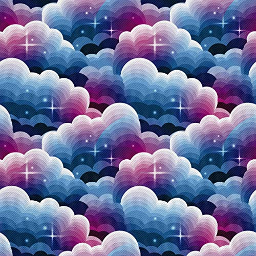 HEKO PANELS Stoff Oxford Wasserdichte Meterware Canvas-Stoff Polyester Stoff Zum Nähen Nähstoffe Dekostoffe Wasserabweisend Blickdicht Wolken 5 Meter 155 x 500 cm
