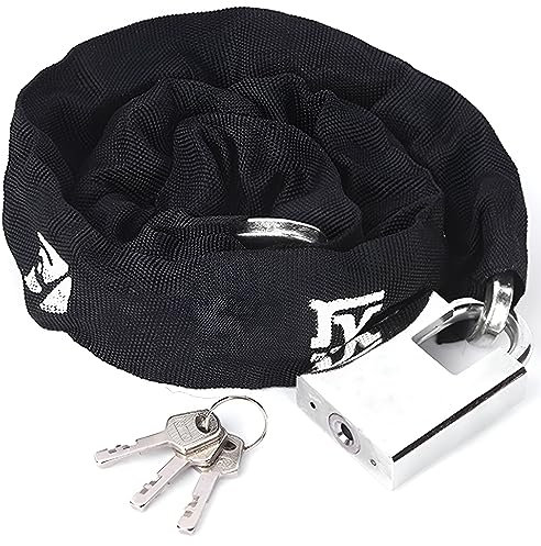 99 cm Heavy Duty antirrobo cadena cerradura de bicicleta, seguridad 6,8 mm de espesor Candados de cadena para exteriores, cadena y cerradura para puerta, bicicleta, bicicleta, motocicleta, valla