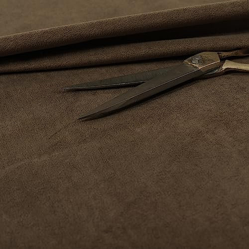 Redbrick Mill Fabrics Weicher, hochwertiger Polsterstoff aus Samt mit Moleskin-Körnung in Braun für Sofas und Vorhänge (Meterware)