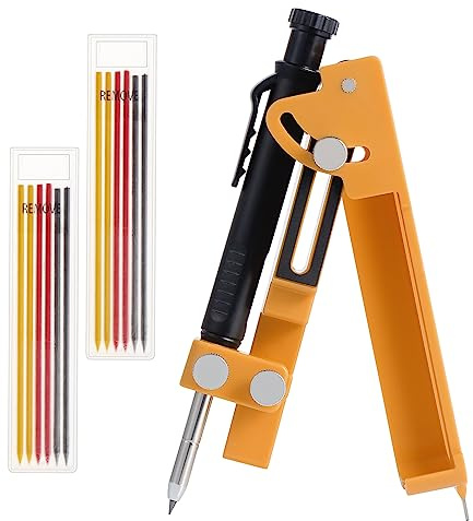 Faankiton Multifunktionales Anreißwerkzeug Anreißer-Linienmarker Holzbearbeitung Anreißwerkzeug mit Tieflochstift Konstruktionsbleistift Zimmermannsbleistift DIY Holzbearbeitung Anreißer (Gelb)