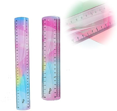 2 Stück Flexibles Lineal Set Bunt 30cm 20cm Kunststoff-lineal Bruchsicher Weich Lineal Biegbar Flachlineal Biegbares Lineal Metrisches Lineal Gerade für Schule Klassenzimmer Kinder und Erwachsene