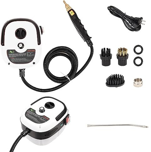 Limpiador de vapor de mano de 2500 W, máquina de limpieza a vapor presurizado de alta temperatura, vaporizador portátil para coche con cabezales de cepillo, aspiradora de vapor para muebles de cocina,