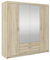 BROMARKT Kuba Flurgarderobe - Garderobe - Kleiderschrank - Schrank Schlafzimmer - Garderobe mit Schuhschrank - Clothes Rack - Garderobenschrank mit Spiegel - 176x190 cm mit Spiegel - Sonoma Eiche