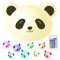 Madrigal Panda - Veilleuse pour chambre d'enfant - USB-C rechargeable avec télécommande - Lumière multicolore et chaude - Silcone doux et non toxique - Fonction minuterie - Panda arc-en-ciel
