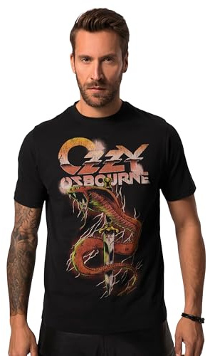 JP 1880 Menswear Big & Tall Übergröße L-8XL T-Shirt Band Shirt Ozzy Osbourne Kurzarm bis 8 XL 826334