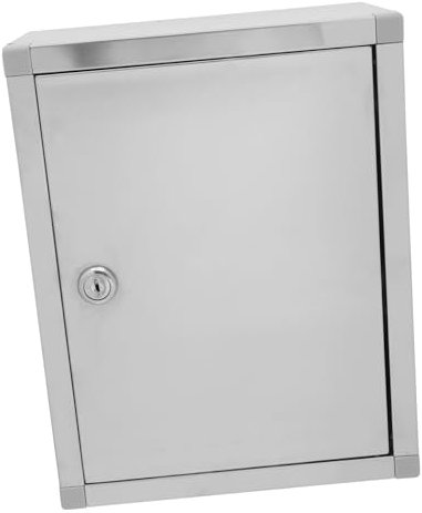 Hoement Edelstahl Wandhalterung Aufbewahrungsbox Mit Schloss 27x21x11cm Einwurfschlitz Für Vorschläge Beschwerdebriefkasten Büro Organisation