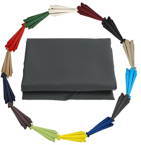 GZDXBF Sonnenschirm Bespannung Für Ampelschirm - 200cm 270cm 300cm 6/8 Streben - Sonnenschirmbezug Ersatzbezug - Uv-Schutz Ersatzstoff(Color:Gray,Size:8 ribs-3m(9.8ft))