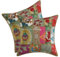 DK Homewares Ethnisch Sofa Deko Kissen Bezüge 30x30 cm Baumwolle Khaki Vintage Patchwork Klein Kissenbezüge Home Schlafzimmer Abstrakt Quadrat Deko Kissen Bezüge - 2er-Set (nur Bezug)