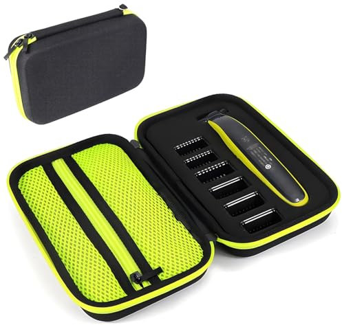 Korsaot Tasche für Philips One Blade QP2520, QP2530, QP2570, QP2590, Eva-Hartschalenkoffer mit Schwamm, Case für Philips One Blade Aufbewahrungstasche für Rasierer und Anderes Rasierzubehör, Grün
