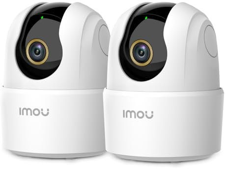 Imou Camara Vigilancia 4MP(2-Pack), Detección de Humano, Cámara de Vigilancia WiFi Interior 360° con Sirena, Audio Bidireccional, Compatible con Alexa, Visión Nocturna