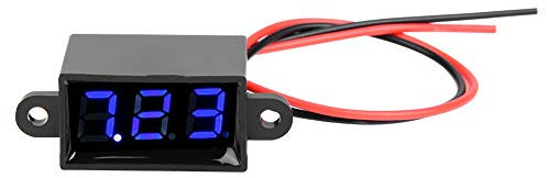 Digital Voltmeter Display, Voltage Display Mini Voltmeter 0.28inch Two Wire DC 3.0 to 30V LED Display Voltage Meter with Folding Design High Precision 4 Colors (Font backlight blue)