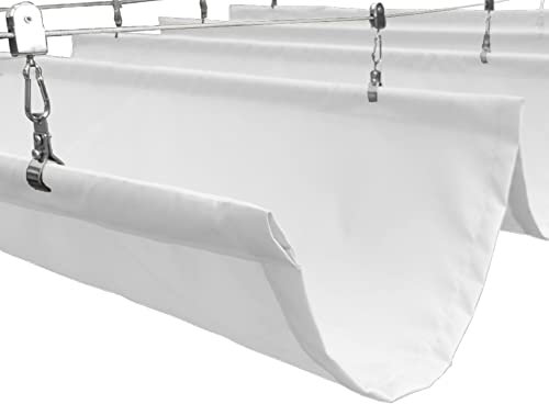Waterproof Retractable Pergola Shade Cover Kit for Outdoor Patio White Rainproof Canopy Replacement with Slide Wire Wave Awning Sail for Deck Porch Yard.