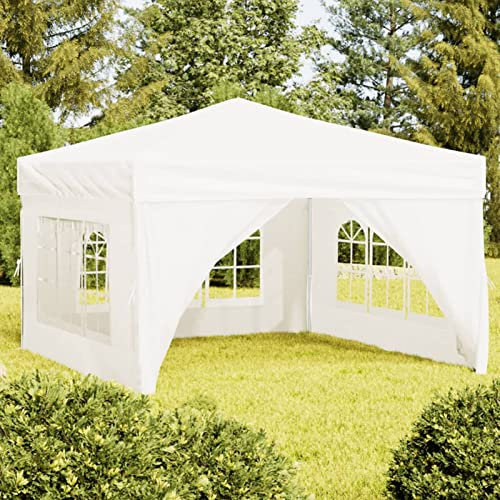 ShGaxin Faltbares Partyzelt mit Seitenwänden, vorgefertigten Häusern, Gartenpavillons, Pergola, Pavillons für den Außenbereich, Gartenmöbel, Weiß, 3 x 3 m