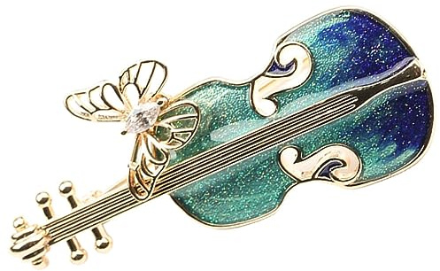 DEARMAMY broche violon instrument épinglette de costume esthétique de la broche strass broches femme bonnet stitch goupille chapeau broche de violon broches pour femmes alliage