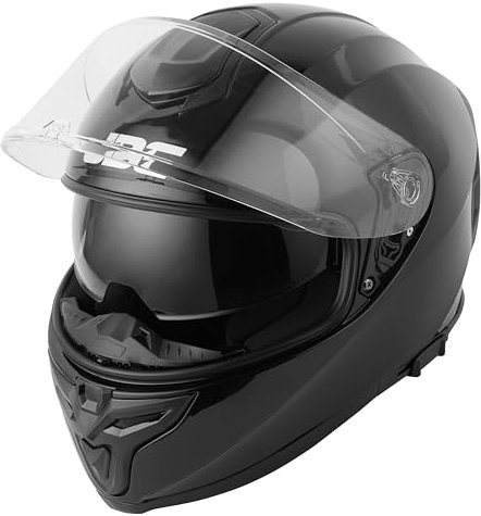 JDC Motorradhelm Full Face - Einziehbares Doppelvisier ECE 22.06 - Sabre - Schwarz - S