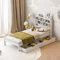 RWUDV Einzelbett Holzbett 90x200 cm, Weiß Kinderbett mit Schubladen, Bett mit Bücherregal und Lattenrost, Massivholz StauraumBett, Jugendbett, Funktionsbett, Bettgestell aus Holz, ohne Matratze