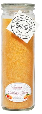 Candle Factory Big Jumbo Duftkerze aus pflanzlichem Stearin im hitzebeständigen Glas der Marke Weck, ca. 100h Brennzeit, Duft: Mandarine-Orange