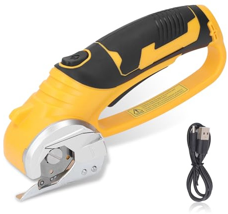 Ciseaux électriques sans Fil, Outil de Coupe de Carton 4,2 V pour Emballages en Carton, Tapis, Cuir, Plastique avec Batterie Rechargeable, Coupe Rotative électrique pour Couper,