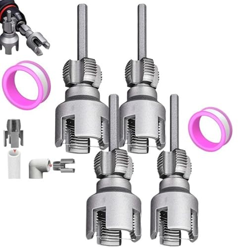 Rohrgewindeschneider PVC | 4Stk Rohrgewindeschneidwerkzeug | Integriertes Werkzeug zum Innen- und Außengewindeschneiden von Rohren | Pvc Rohr Interner Externer Rohreinfädler für 1/2 & 3/4