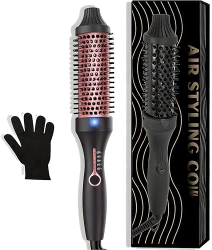 UMIGA Wärmebürste 38mm Thermal Brush, Thermobürste Rundbürste 120-200℃ | Heat Brush Double Spannung Erhöhen Sie das Haarvolumen, Verwendet als Kamm, Glätteisen, Lockenstab, Leichte Kompakte Größe