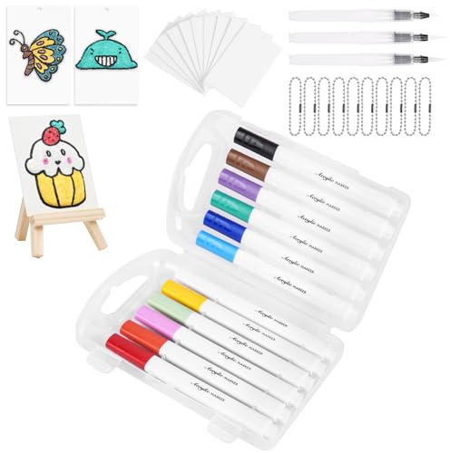 AOOTE Magic Puffy Painting Set, 36pcs Kit de peinture à texture magique, Éponge Magique pour Dessin 3D, Kit Papier Peinture Texture Mousse Magique avec Papier, Stylo, Chaîne, Chevalet