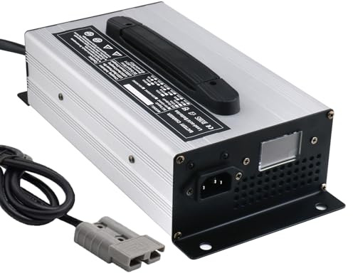 Lzyjck Chargeurs De Batterie pour Chariots Élévateurs 48V 20 A Chargeurs De Batteries Plomb-Acide Haute Puissance avec Prise Anderson Automatique 50 A/120 A/175 A/350 A,Argent,120A Anderson