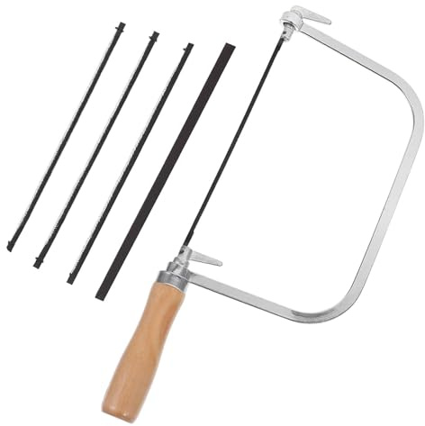 Professional Coping Saw with Ergonomic Handle - Precision Woodworking Tool for Scrollwork & Curves, Includes Blades for Wood & PVC