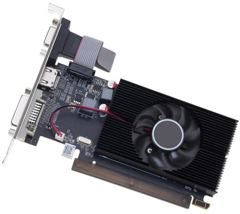 ZUJIABAO 2 GB DDR3 64 Bit energieeffiziente Gaming-Grafikkarte mit niedrigem Profil für PC-Desktop-Server mit Lüfter
