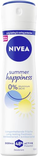 NIVEA Summer Happiness Deospray, Deo ohne Aluminium (ACH) mit sanfter Pflege, antibakterielles Deodorant mit 48h Schutz und einzigartiger INFINIFRESH Formel (150 ml)