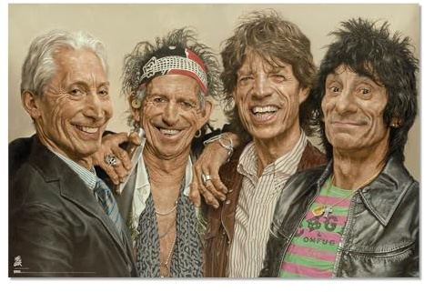 Grupo Erik Sebastian Kruger The Rolling Stones Poster Kunstdruck | Poster Deko Wohnzimmer Schlafzimmer Zimmer Größe 61 x 91 - Offizieller Kunst Illustration Geschenke Fanartikel