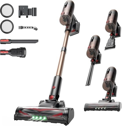 Proscenic P11 Ultra+ Cordless Vacuum Cleaner, Powerful 55KPa/50Mins/550W, Lightweight Cordless Vacuum with Anti-Tangle, Stick Vacuum with Self-Standing for Hardfloor, Carpet, Sofa and Pet Hair