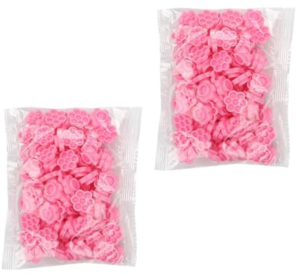 SOLUSTRE Coppette Supporto Pezzi e 200 per Ciglia per Colla in Plastico Rosa Asciugatura Ritardata Strumento Pratico per Ciglia Finte in Salone