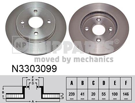 Nipparts Frankreich n3303099 Bremsscheibe, 2-teilig