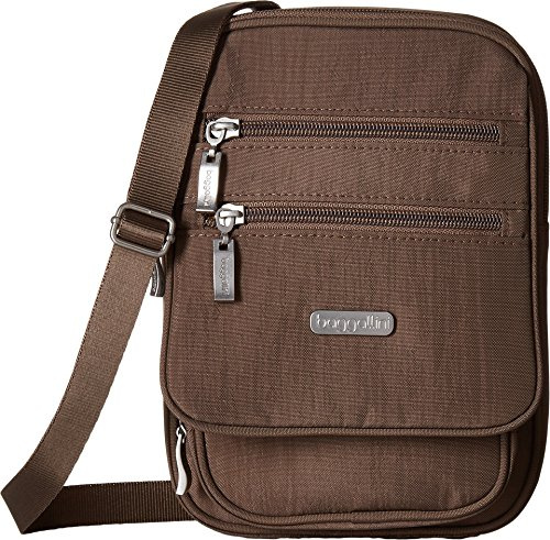 Baggallini Journey Crossbody Bags for Women 9x6 Small Lightweight Nylon Zipped Travel Safe Handbag Phone Passport Purse W/Rfid, Portobello