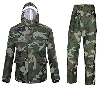Ynport Crefreak Wasserdichter Anzug für Herren/Damen, Camouflage-Muster, mit Kapuze