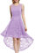 MuaDress 6006 Elegante Abendkleider Cocktailkleider Damenkleider Brautjungfernkleider aus Spitzen Knielange Rockabilly Ballkleid Rund Ausschnitt Lavender M
