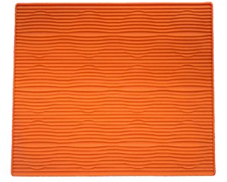 Küche zinntheken zusammenklappbar Silikon Abtropfmatte Abtropfmatte Abtropfgestell Matte Spüle Zubehör rutschfest Rechteck 39,4 x 30,5 cm Orange
