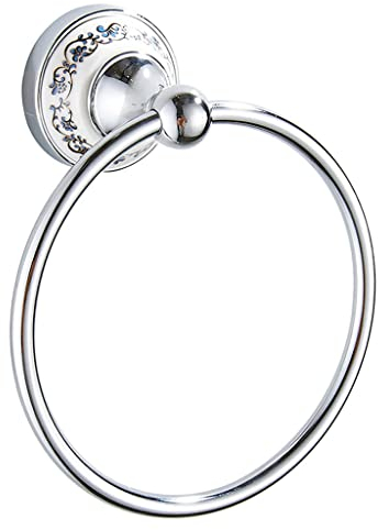 Handtuchring ohne Bohren Edelstahl, Selbstklebende Handtuchhalter Bad Rostfrei, Towel Ring Metall Kein Schaden Wandmontage, Towel Ring Hook No Drill für Badezimmer Küche Duschwand, Silber