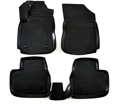 J&J AUTOMOTIVE | Tapis De Sol en Caoutchouc 3D Exclusive Compatible avec C4 Cactus Depuis 2014, Bord Haut, Inodore, Noir, Antidérapant