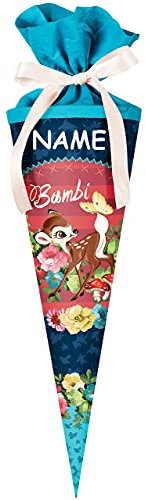 alles-meine.de GmbH personalisierte 3D LED Licht & Leucht - Schleife - verschiedenes Zubehör frei wählbar - passend für Schultüte - - REH Bambi - 22/35 / 50/70 cm - rund ..