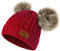 Yixda Baby Kids Winter Mütze Mädchen Jungen Warm Fellbommel Beanie Hüte (Rot)