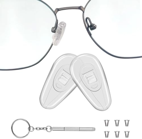 Mr.ZzjOOj Eyeglasses Nose Pads, 15 x 8mm Screw-in Nose Pads for Glasses