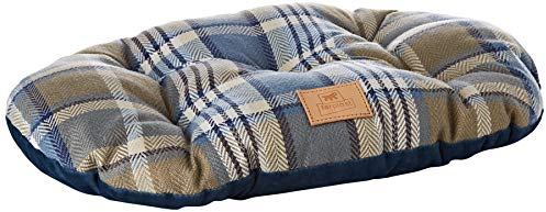 Ferplast Gepolstertes Kissen für Hunde und Katzen SCOTT 45/2, doppelseitig, schottisches Muster, weicher Samt, waschbar, Blau