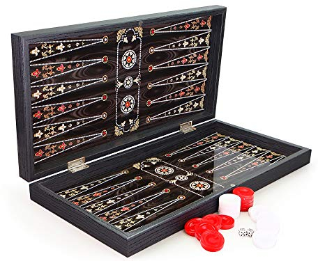 Semus Backgammon Tavla DAMA XXL Gesellschaftsspiele Pearl Optik