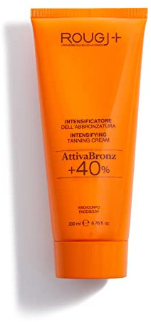 Rougj Crema Abbronzante Corpo a Base di Carrotene - 200 ml - Crema Carotene per Abbronzatura - Acceleratore Abbronzatura con Riboflavina Vitamina B2, ATP, Glicerina e UnipertanVeg AttivaBronz +40%