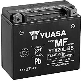 Batteria moto Yuasa YTX20L-BS - Senza manutenzione - 12 V 18 Ah - Dimensioni: 175 x 87 x 155 mm compatibile con HARLEY-DAVIDSON FLST Series 1340 1997-2000