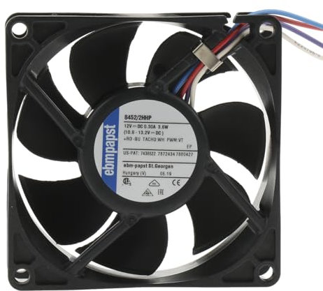 ebm-papst 8450 DC-Axiallüfter, Sintec-Sleeve, 12 V dc / 3.6W, 80 x 80 x 25mm, 4400, 82m³/h